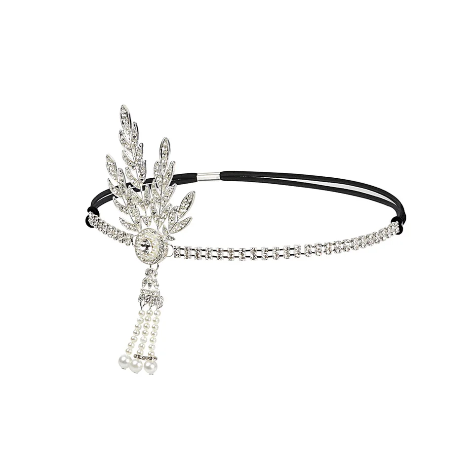 Fascia Per Capelli Anni '20 Stile Grande Gatsby - Accessorio Art Déco Con Piume E Cristalli - Copricapo Flapper Per Matrimonio E Feste A Tema