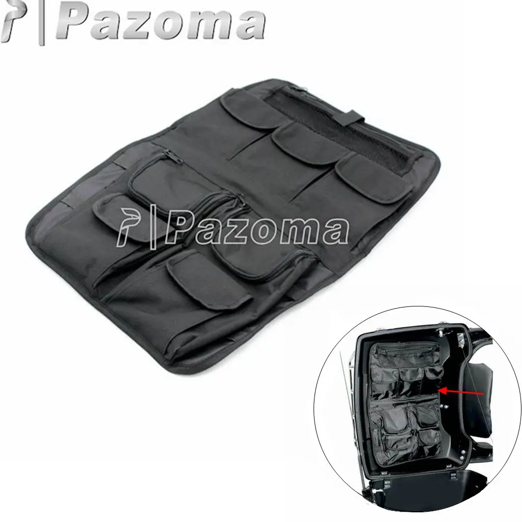 

Сумка для хранения с внутренней крышкой, черный органайзер для мотоцикла с 9 карманами для Harley Electra Road King Tri Street Glide