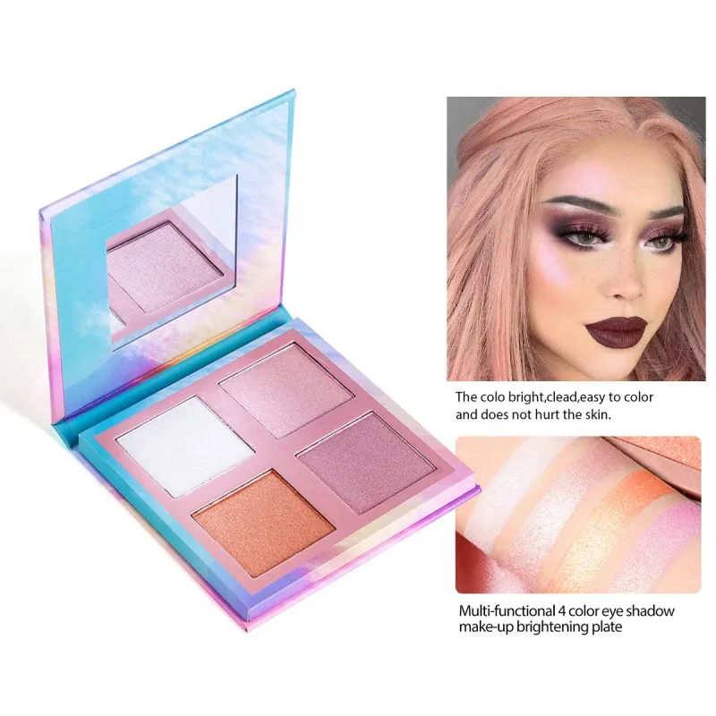 3 In 1 Highlighter Eyeshadow Blush Palette Long-lasting Waterproof Brighten Skin Color Eye Shadow Blusher