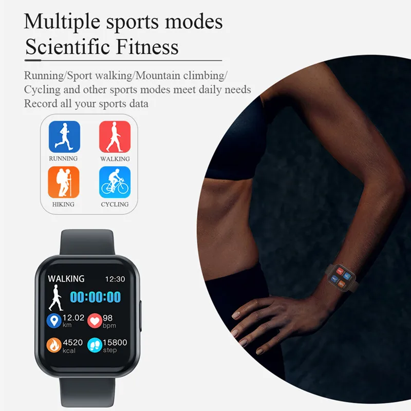 T88 smart watch Мода smart watch человек smart watch Женская фитнес трекер монитор сердечного ритма весь экран сенсорный экран Смарт-браслет