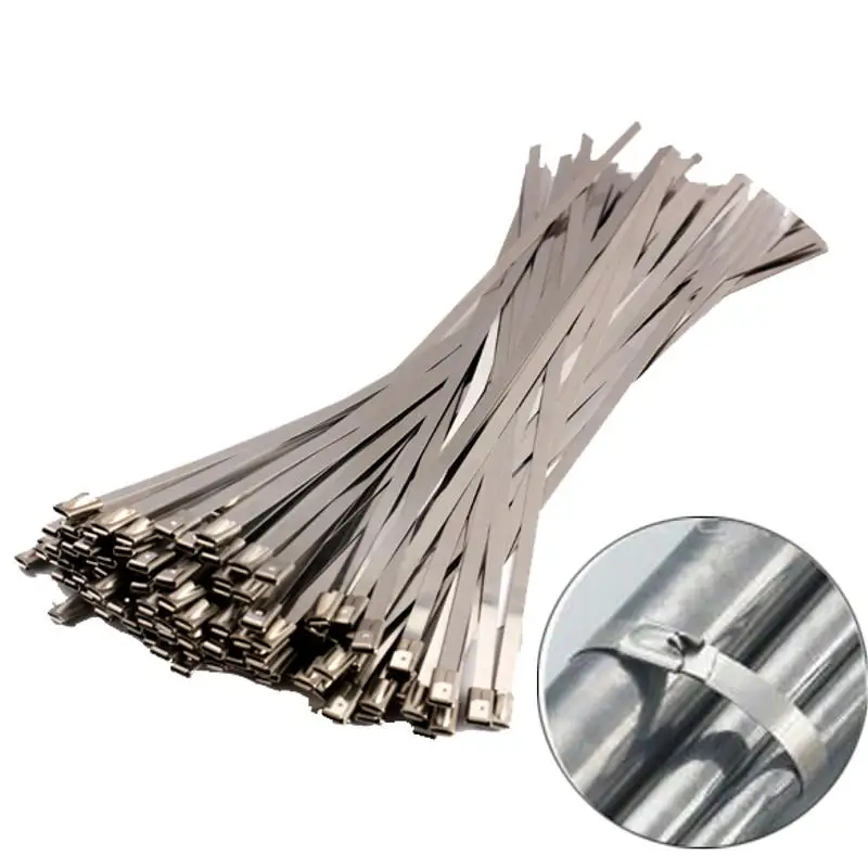

100PCS Stainless Steel Exhaust Wrap Coated Locking Cable Zip Ties Stainless Steel 100% Brand new and high quality 4.6x300mm