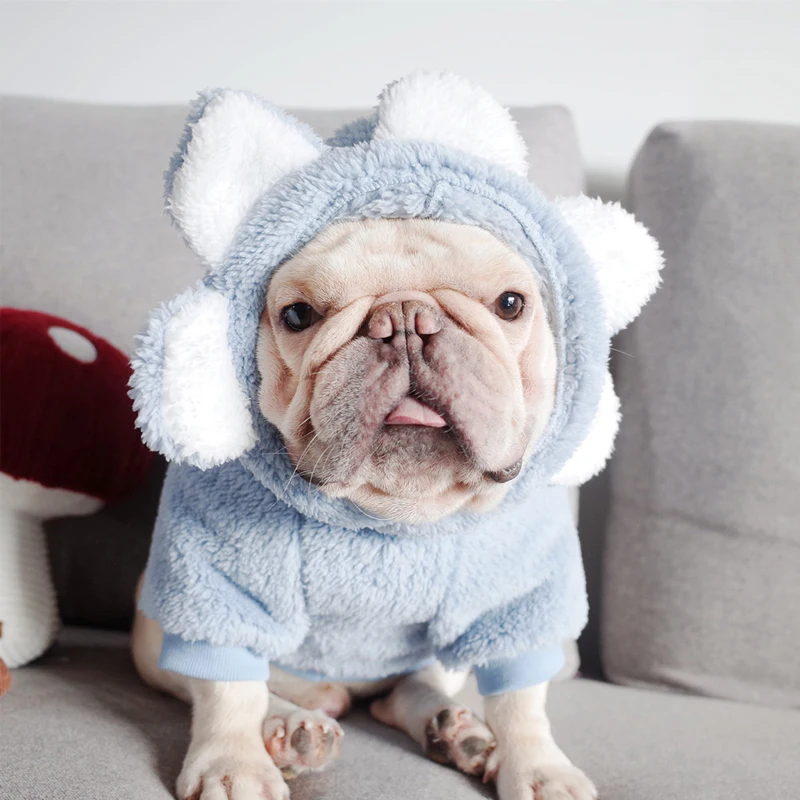 SUPREPET Одежда для собак зимняя для французского бульдога шапка-Подсолнечник теплый флисовый свитер для собак чихуахуа Рождество ropa perro