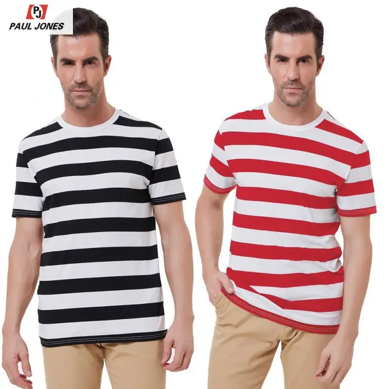 Мужские классические полосатые футболки с коротким рукавом от PAUL JONES PJ Летние