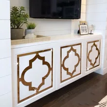 

4PCS/Set of 3D Mirror Wall Sticker Acrylic Mirror Wallpaper Wardrobe Table Sticker Self-adhesive Painting Home Decoration