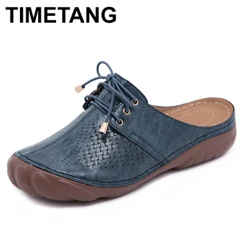 

TIMETANG 2020 New Women Soft Wedge Slippers Flat Platform Sole Beach Mules Ladies Slides Party Sandals Comfortable Breathable