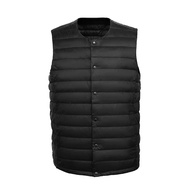 Men 90% White Down Vest Man's Clothing Ultra Light Down Waistcoat Portable Sleeveless Coat Man Winter Round Collar Warm Liner sleeveless vest sleeveless vests fashionable vests nylon vest