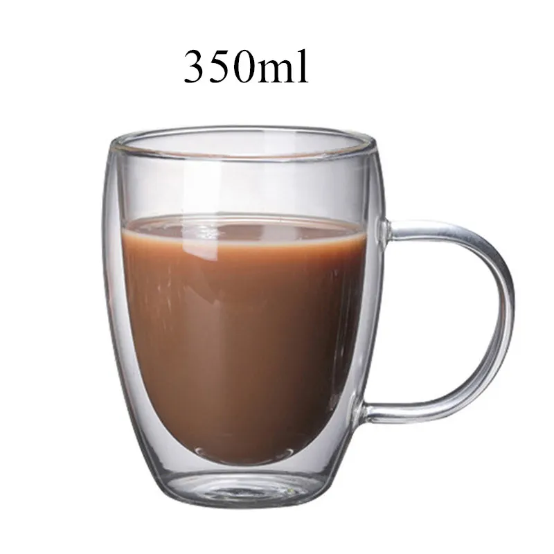 Buy Wholesale China Heat-resistant Double Wall Coffee Mugs Glass Coffee Mug  Transparent Milk Cup Coffee Cup With Handle & Coffee Cup at USD 1.29