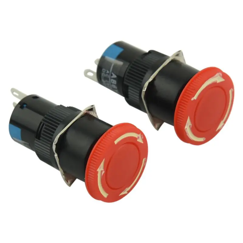 AC 250V 5A 3 Pin 1NO 1NC гриб аварийный стоп кнопочный переключатель 2 шт