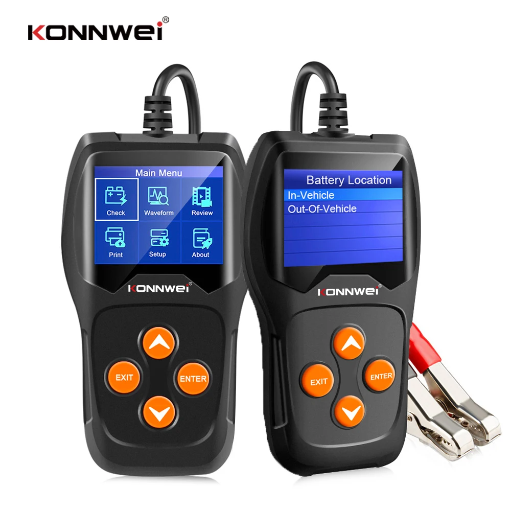 

KONNWEI KW600 Car Battery Tester 12V 100 to 2000CCA 12 Volts Battery tools for the Car Quick Cranking Charging Diagnostic