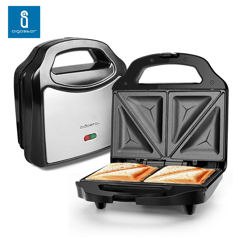 Aigostar Cieplo Steel 30CEX - Macchina на сэндвич 700 Вт Tostiera Acciaio Inossidabile. BPA Assente | Бытовая техника