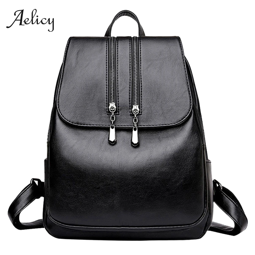Aelicy черный рюкзак для женщин из искусственной кожи женские рюкзаки подростков