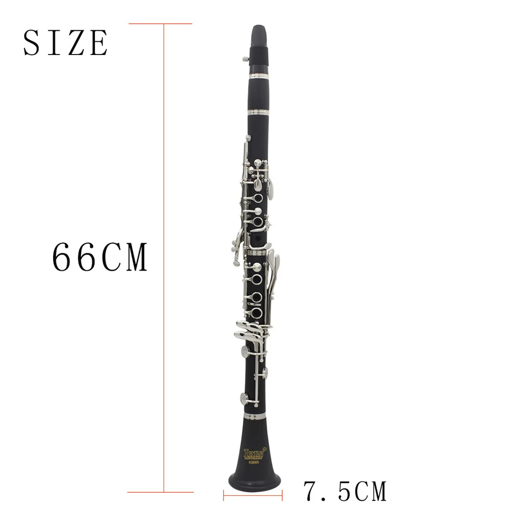 Premium Bakelite Falling Tune B Clarinet with Case Reed Clip Screwdriver Cleaning Cloth Strap Classical Jazz Musical Instrument