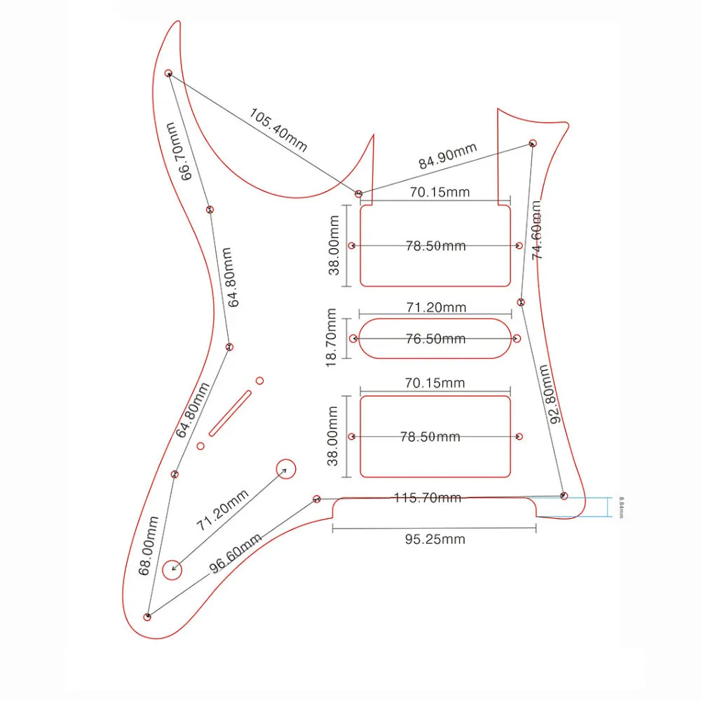 Pleroo на заказ гитарные части для левшей Ibanez RG 350 EX MIJ Guitar Pickguard HSH Humbucker звукосниматель с 10 отверстиями