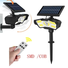 

2 in 1 LED Solar Light Outdoor Waterproof Wall Lamp Smart Motion Sensor Sunlight Ground Insert Courtyard Lawn Landscape Lights