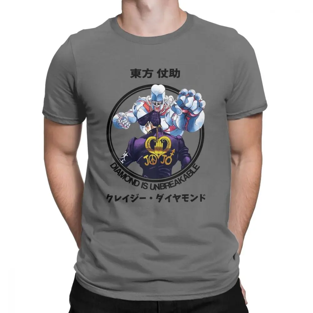 Josuke Higashikata футболка Jojos невероятное приключение Новинка мужские Футболки подарком для друзей и близких хлопковые футболки - Цвет: Темно-серый