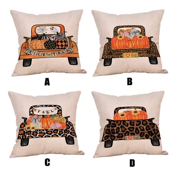 

Halloween Ghost Witch Pumpkin Car Cushion Cover Throw Pillow Case Decor Pillow Covers Living Room Bedroom Sofa Decorative