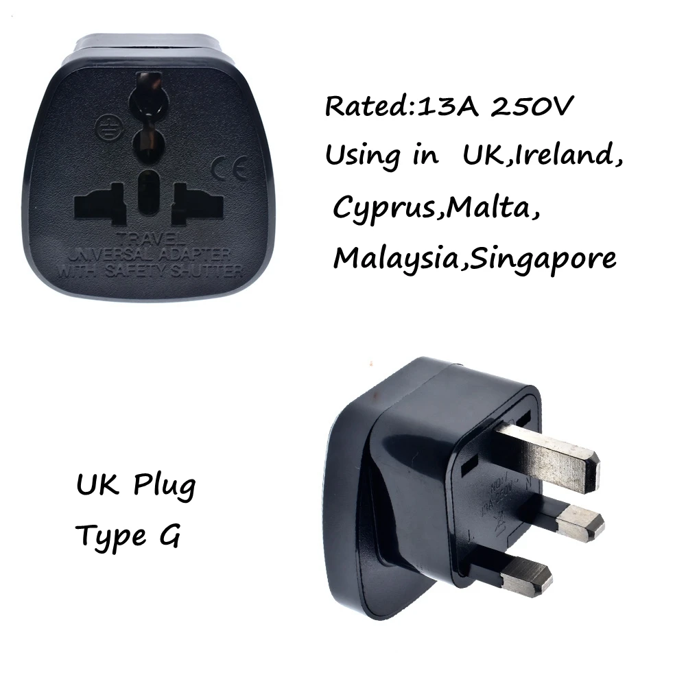 Universal Plug Adapter EU US UK AU CN To UK Type G Travel-Socket