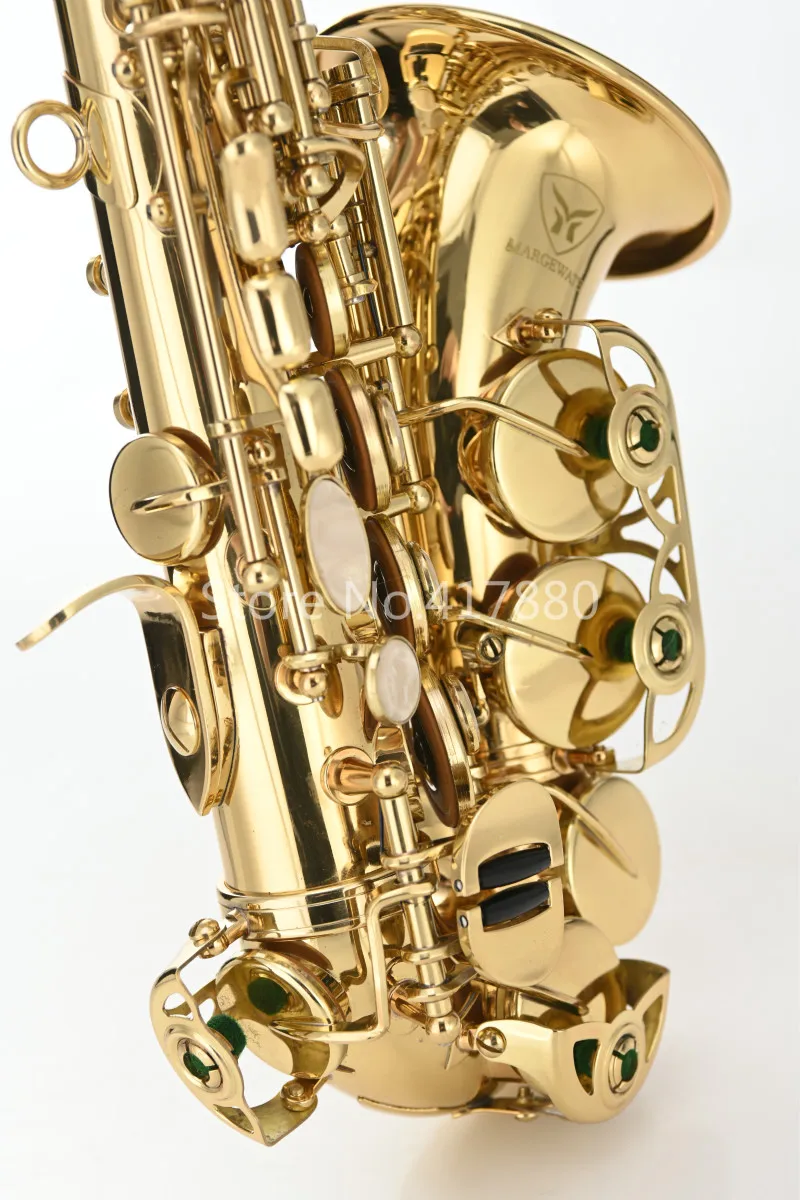 Саксофон MARGEWATE сопрано высокого качества латунная Золотая политура саксофон B плоский Игровой музыкальный инструмент с мундштуком