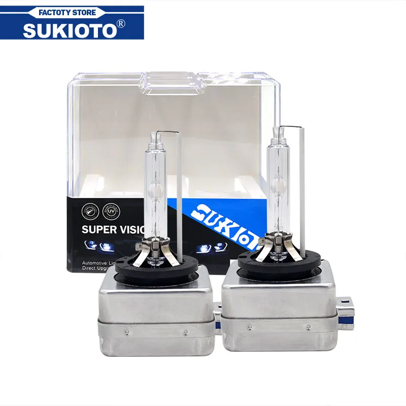 SUKIOTO 2PCS OEM Quality 55W D8S Xenon Standard Car Headlight Replacement Lamps 4300K 5000K 6000K 8000K D8S Auto Light Bulb  (1)