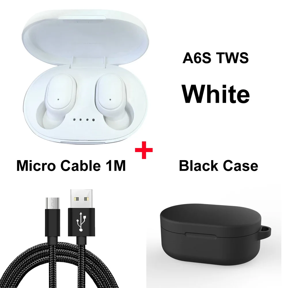 Add black case Bluetooth наушники для Xiaomi Redmi Airdots беспроводные наушники Handsfree шумоподавление наушники с микрофоном для iPhone samsung - Цвет: Add black case