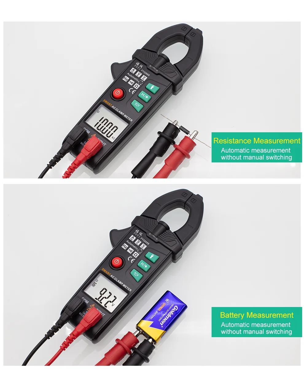 Smart Clamp Meter Digital Non-Contact 6000 Count Clamp Multimeter AC DC Clamp Meter Current Voltage Ture Rms NCV Multimeter Clam