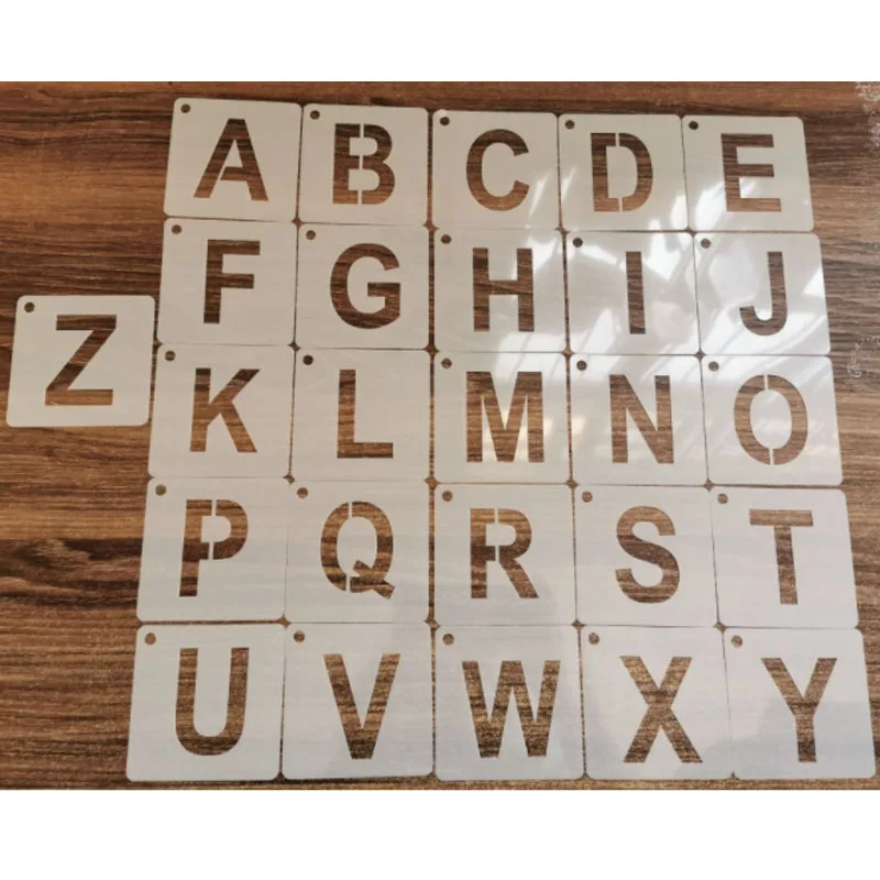 

26pc English Alphabet Stencil DIY Walls Layering Painting Template Decoration Scrapbooking Embossing Supplies 8cm