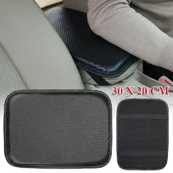 

Black Universal Car Armrest Pad Cover Auto Center Console Box Carbon Fiber Leather Cushion Mat Armrest Box Protective