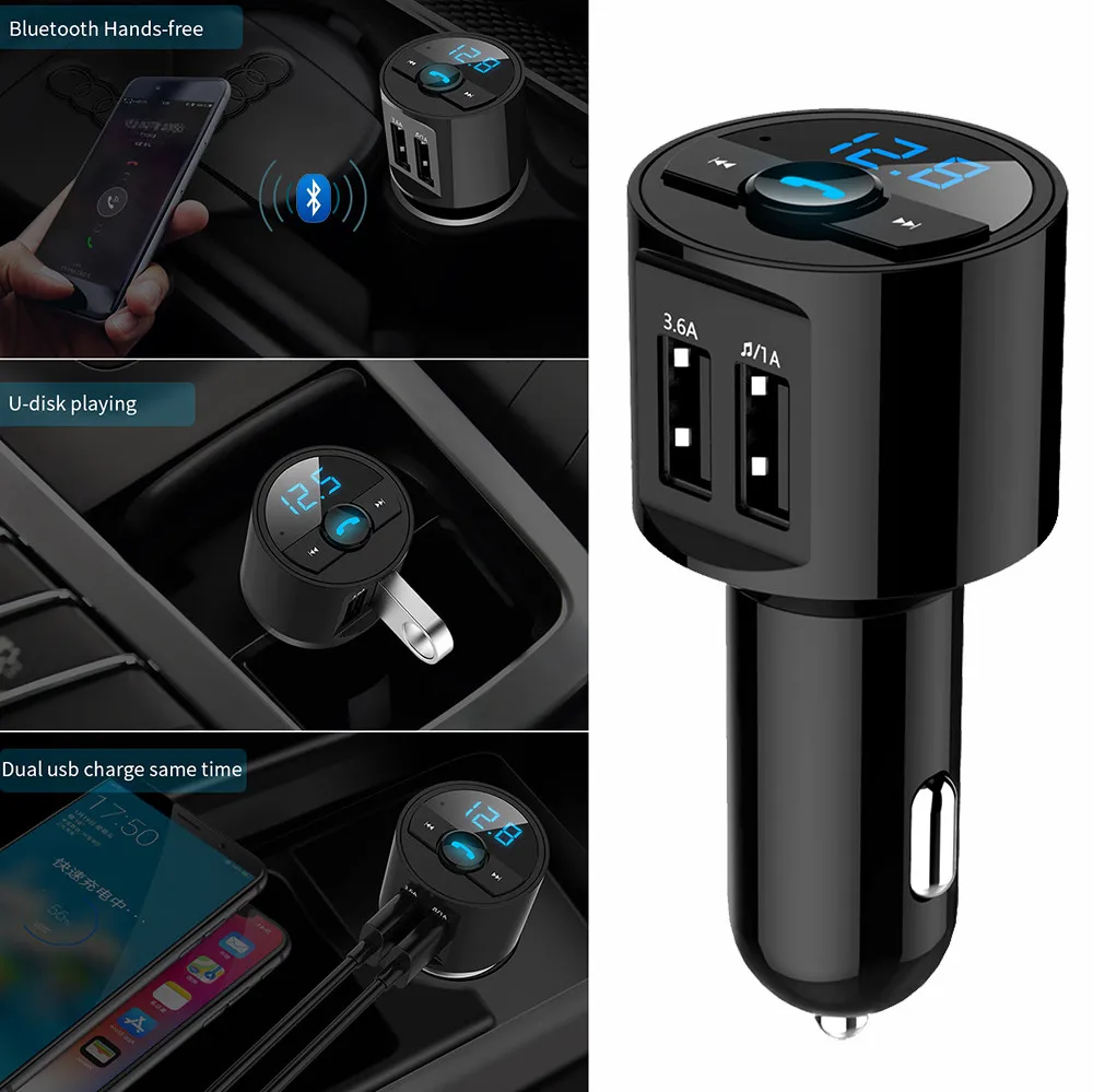 Bluetooth автомобильный комплект MP3 беспроводной fm-передатчик двойной USB зарядное устройство для устройства Handsfree автомобильные аксессуары