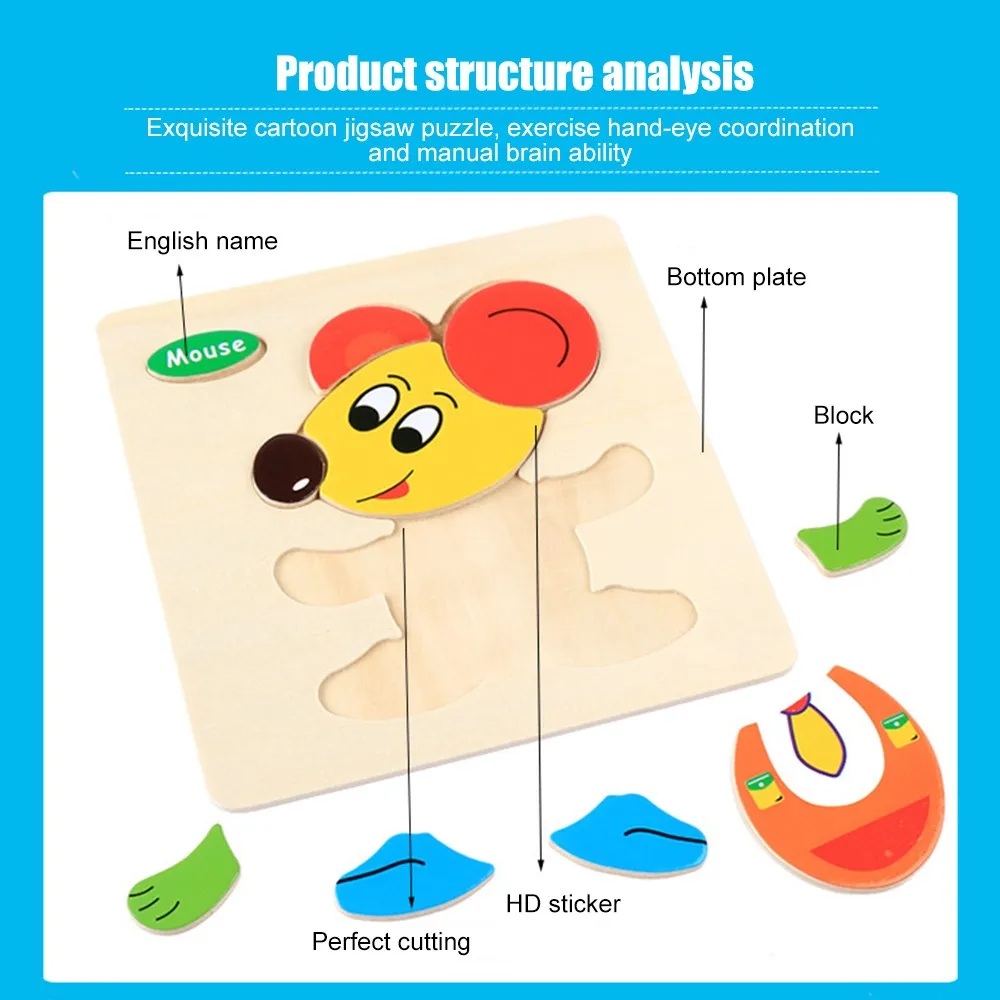 Мини размер детская игрушка 3D деревянная головоломка для детей Детские