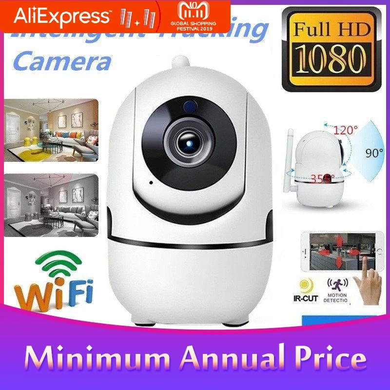 

Wireless Smart IP Camera WiFi HD 1080P Camera IR-cut Automatic Tracking PTZ Camera Two Way Audio Camera Support 64G TF Card