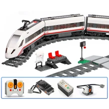 Высокоскоростной Пассажирский 659 шт, совместимый 60051 городской поезд, строительные блоки, кирпичи, детские игрушки, подарки