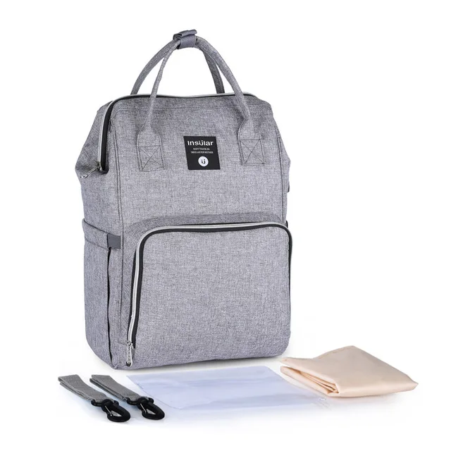 Сумка для детских подгузников для мам и мам, сумка для детских подгузников большой емкости, рюкзак для путешествий, сумка для кормления, сумка для ухода за ребенком, женская модная сумка - Цвет: Gray