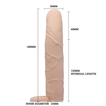 2 Size Condoms for Men Reusable Condom Penis Extender Dick Sleeve Cock Enlargement Erotic Intimate Goods Products for Adults Sex 2