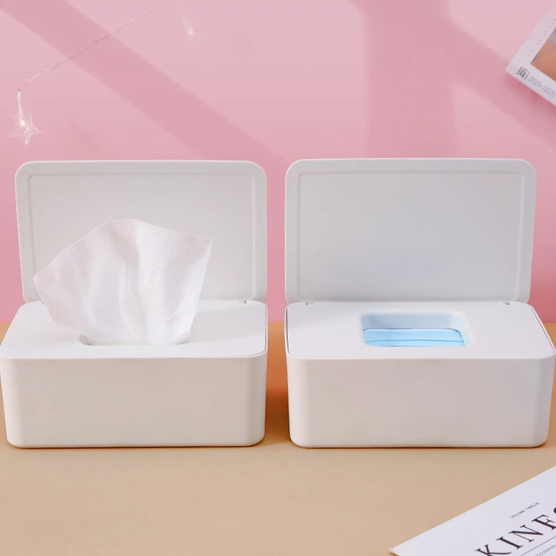 Plastic Tissue Box Holder Cover Rectangular Square Wipes Storage Home Paper Box 