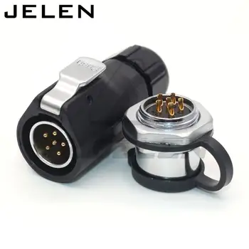 

XHE20, 6 pin Waterproof Industrial Connector Cable Power IP65 DC DIY Male Plug Female Socket Plastic Jack 15A