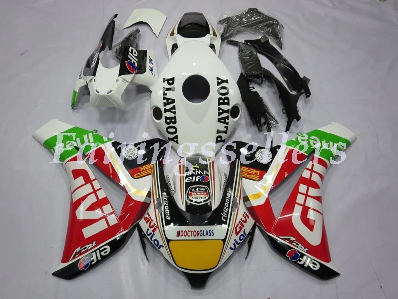 Инъекций ABS Полный обтекатели комплект Подходит для HONDA CBR1000RR 2008 2009 2010 2011 CBR1000RR 08-11 CBR1000 обтекаемой формы желтого и черного цвета - Цвет: Red white black