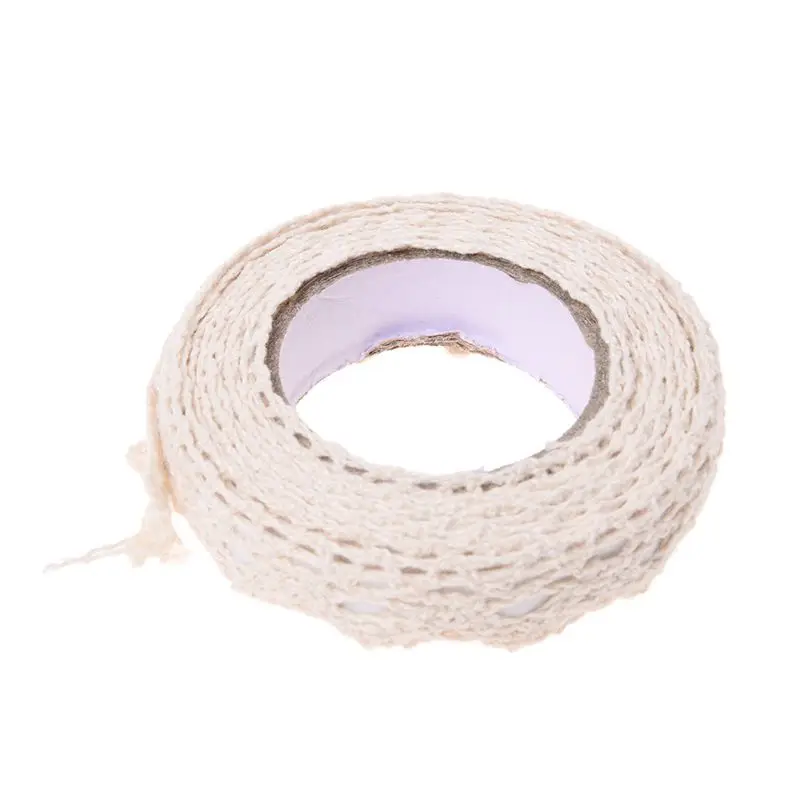 Roll Tape Lace Decorative Adhesive Sticker Galon Gift Masking Crafts Fabric 1.7m beige cotton | Дом и сад