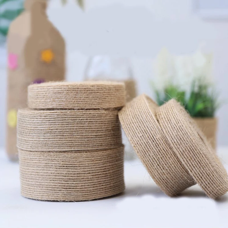 10Meter Natural Hessian Ribbon Jute Burlap Rolls Festival Party Gift Wrapping  Vintage Ornament Rustic Wedding Decor Supplies