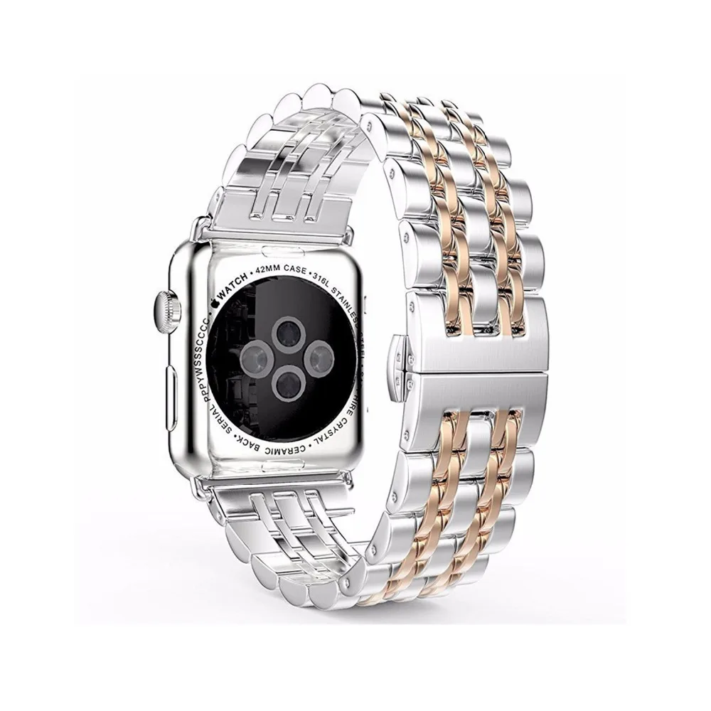 Роскошный металлический ремешок из нержавеющей стали для Apple Watch 5 ремешок 44 мм 40 мм iwatch ремешок 42 мм correa 38 мм браслет наручный ремешок для часов 4 3 2