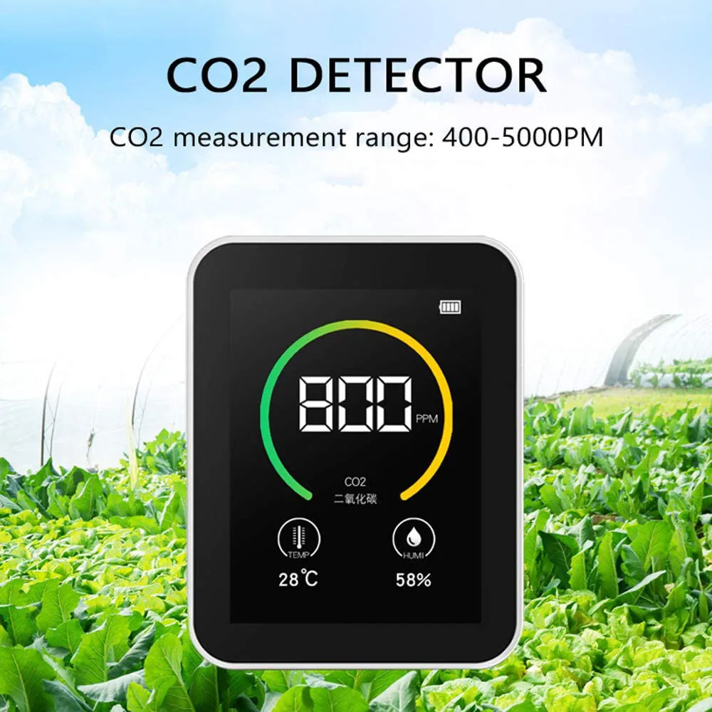 

Digital Color Screen CO2 Detector Measuring Air Quality Tester Temperature Humidity Gas Sensor Monitor Concentration Content