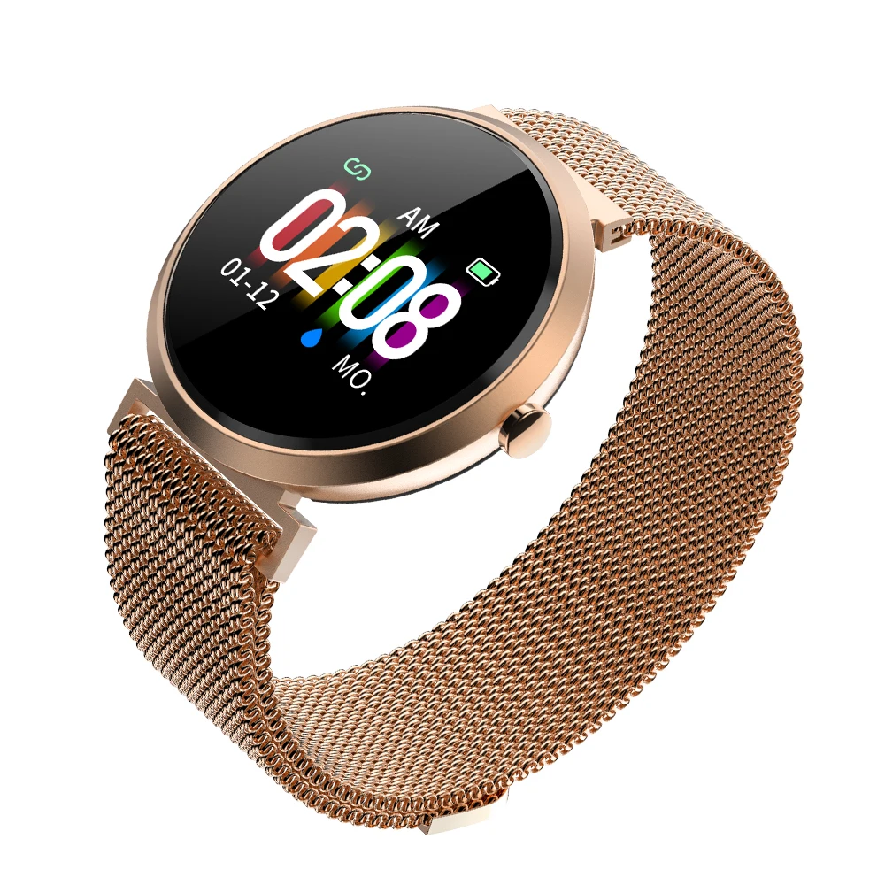 V06C Миланский ремешок Bluetooth Смарт часы спортивный Браслет Фитнес браслет Прочный модный подарок для подруги жены леди часы