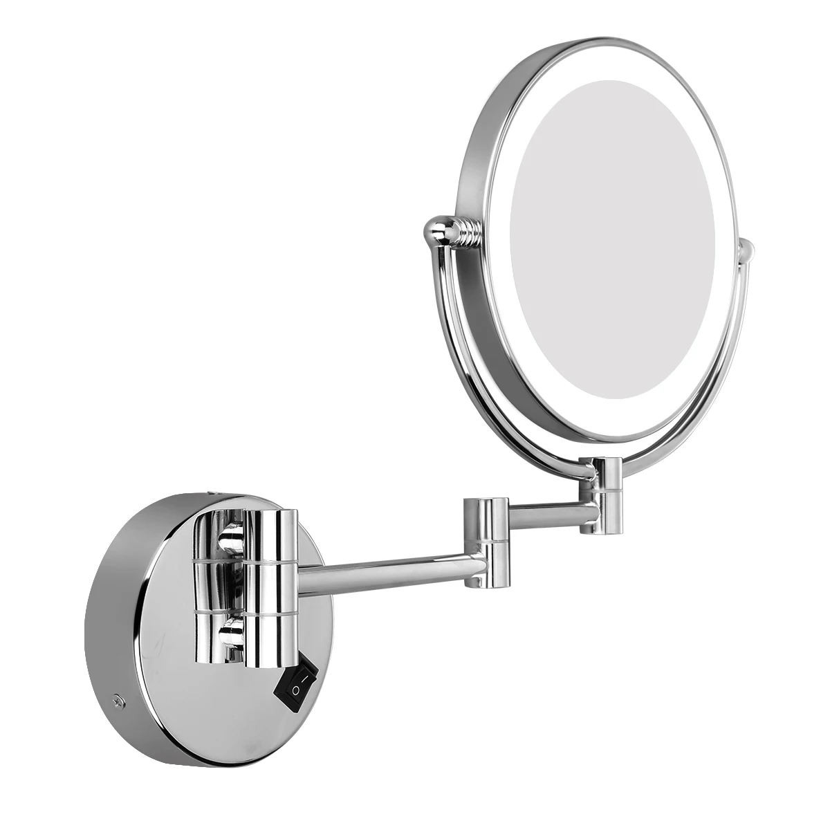 Excelvan, 8 дюймов, двустороннее, светодиодный, с подсветкой, 10X, зеркало для макияжа, настенное, для ЕС, зеркало для макияжа с 10-кратным увеличением, зеркала для ванной комнаты
