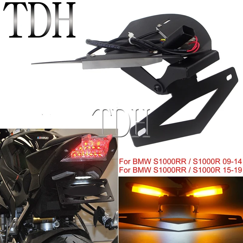 HP4 2011-2015 Motorcycle Registration Licence Plate Holder Fender Eliminator Bracket Mount with LED Number Plate Light S1000R 2014-2018 Motorbike Tail Tidy For BMW S1000RR 2010-2018