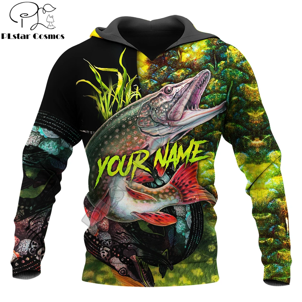 

Pike Fishing Skin Custom Name 3D Printed Mens Hoodie Unisex hoodies Sweatshirt Autumn Streetwear Casual Jacket Tracksuit KJ731