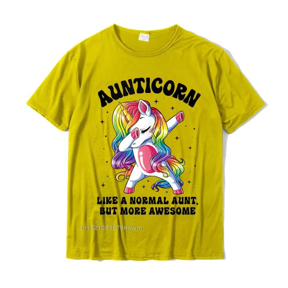 Funny Fashionable T-Shirt for Men 100% Cotton Fall Tops Shirt comfortable Top T-shirts Short Sleeve Latest Round Neck Aunticorn Like Normal Aunt But More Awesome Dabbing Unicorn Tank Top__4086 yellow