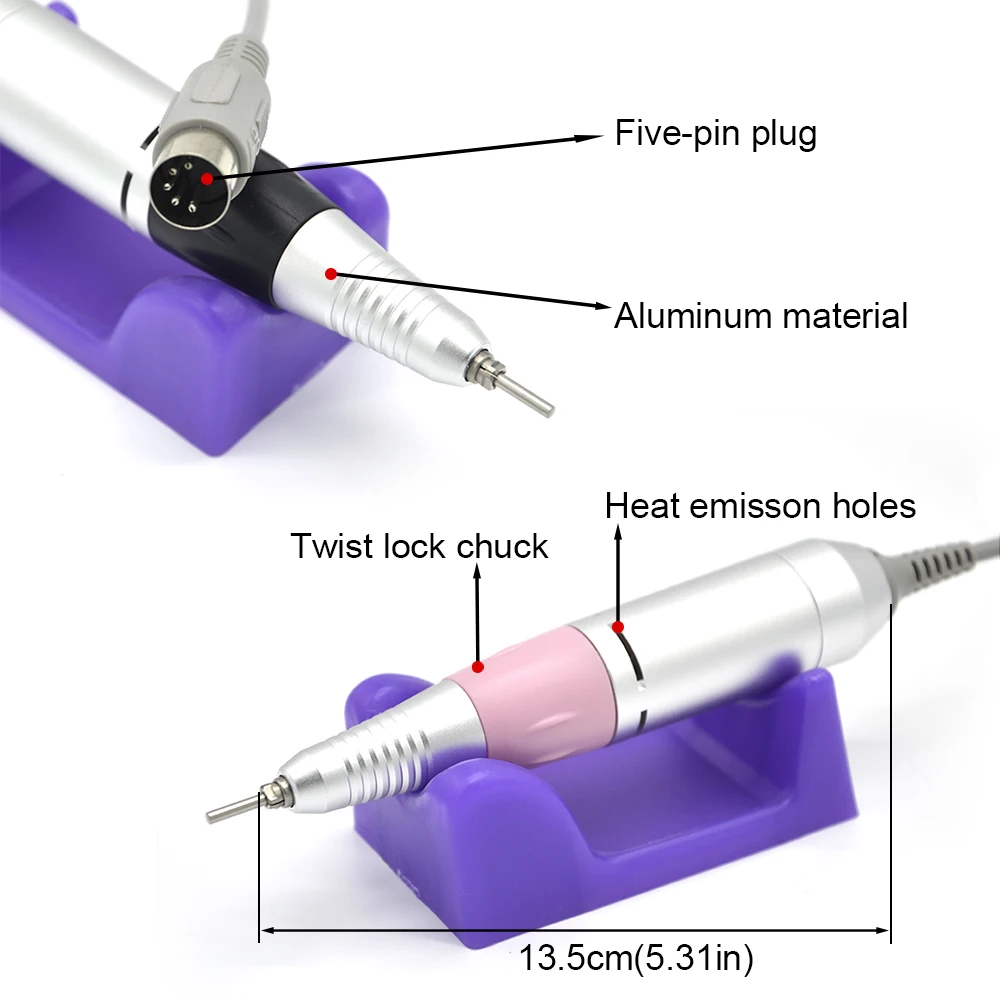 5 Pin ручка для маникюра наконечник для маникюра Инструменты для педикюра аксессуары для ногтей электрическая дрель для ногтей сменная ручка для маникюрного аппарата