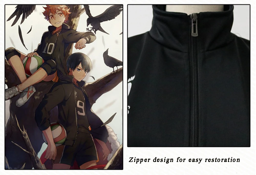 Японское Аниме Haikyuu Cosplay Костюм Karasuno старшеклассница куртка клуба брюки для мужчин женщин унисекс Perucas Черная Спортивная одежда S-2XL