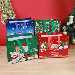 Multifunctional Portable Eco-friendly Bag Cute Cartoon Christmas Style Printed Bags Practical Convenient Non-woven Large Tote
