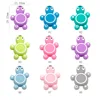 Cute-idea 10pcs Silicone Turtle Beads Mini Tortoise Animal Teething Teether Pacifier Chain Toys Accessories BPA Free Baby Goods 2