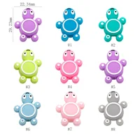 Cute-idea 10pcs Silicone Turtle Beads Mini Tortoise Animal Teething Teether Pacifier Chain Toys Accessories BPA Free Baby Goods 2